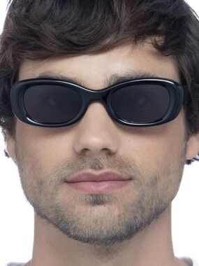 AIRE Calisto Black 49mm Small Oval Unisex Sunglasses